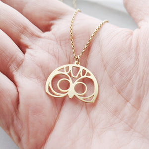 Owl Head Necklace