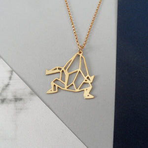 Origami Frog Necklace
