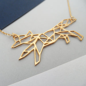 geometric fox necklace by pieceofka