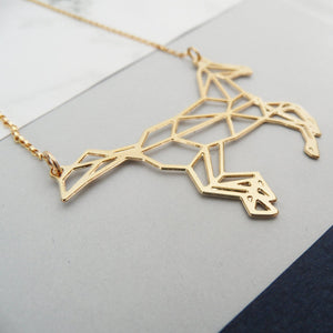 geometric horse necklace by pieceofka