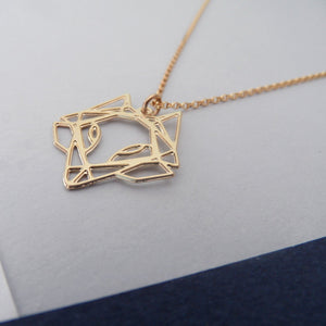 Mini Geometric Fox Head Necklace