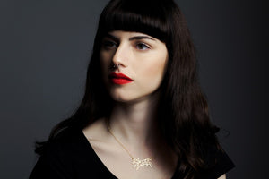 geometric fox necklace by pieceofka