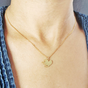 Swoosh Heart Necklace