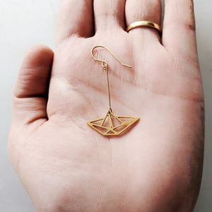 Paper Boat Earrings