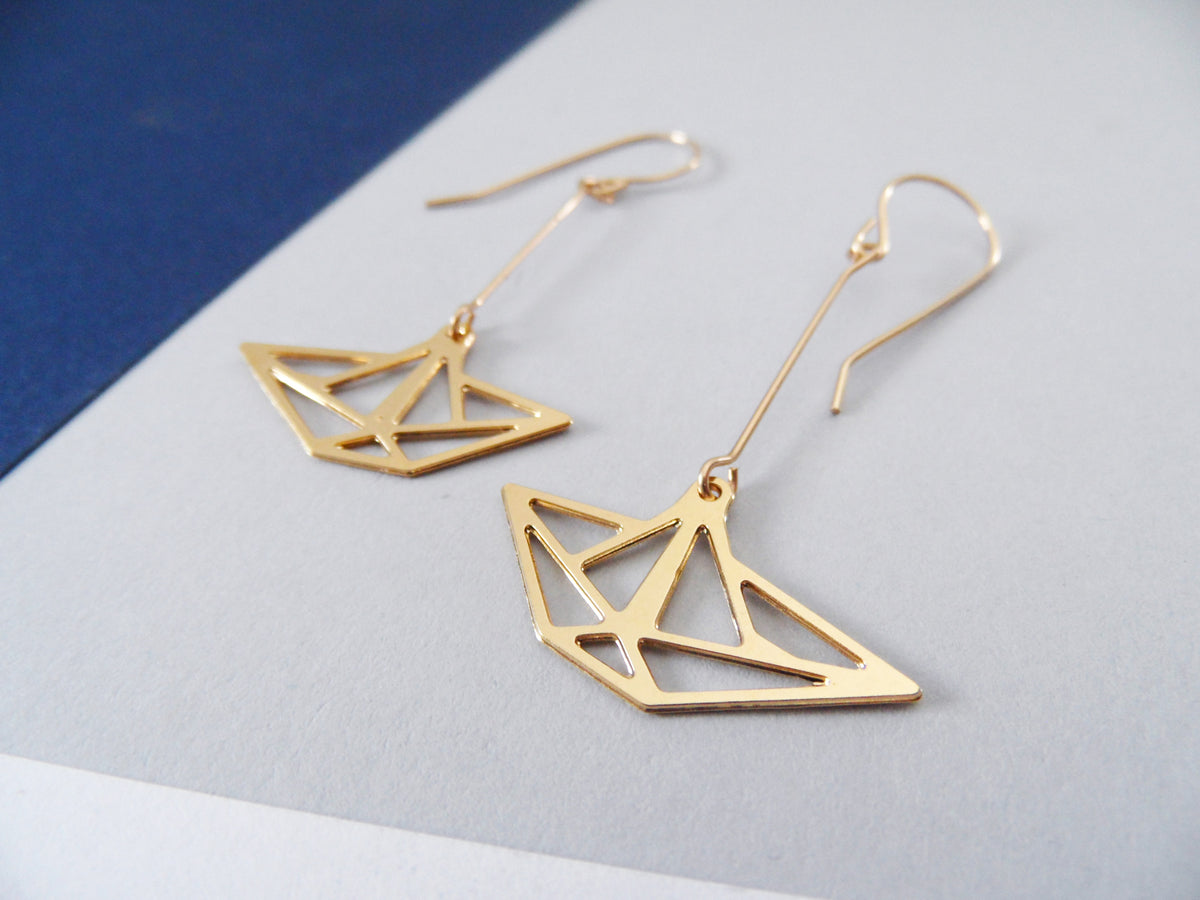 Paper Boat Earrings