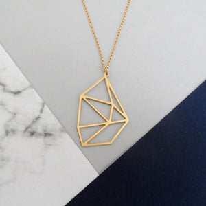 geometric diamond necklace by pieceofka