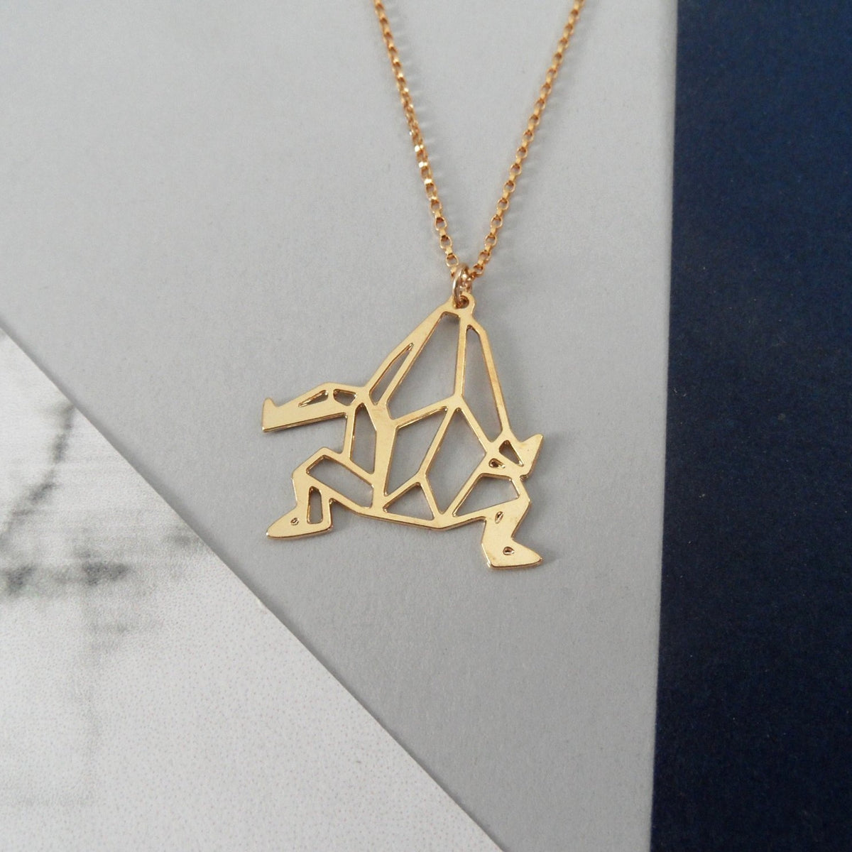 Origami Frog Necklace
