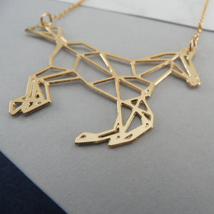 geometric horse necklace by pieceofka