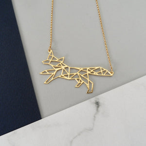 geometric fox necklace by pieceofka
