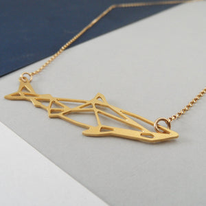 geometric shark necklace by pieceofka