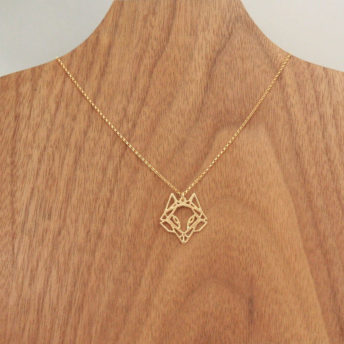 Mini Geometric Fox Head Necklace
