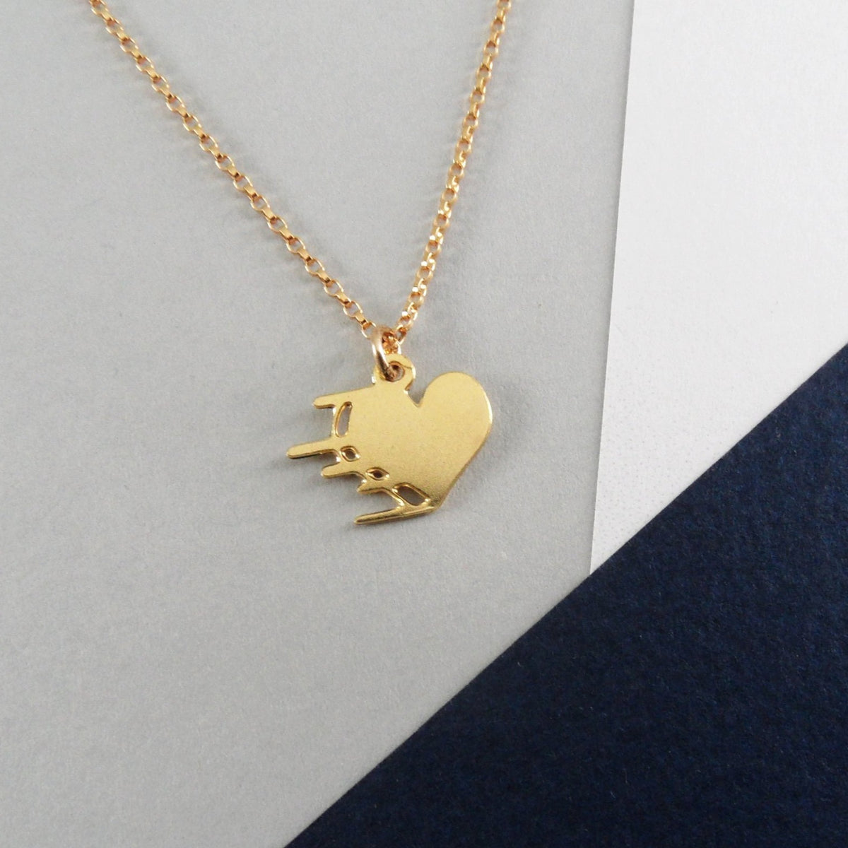 Swoosh Heart Necklace