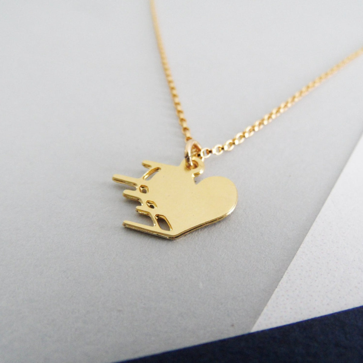 Swoosh Heart Necklace